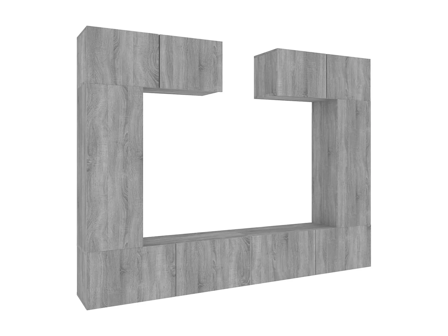 Nawal  6-delige Tv-meubelset bewerkt hout grijs sonoma eikenkleurig