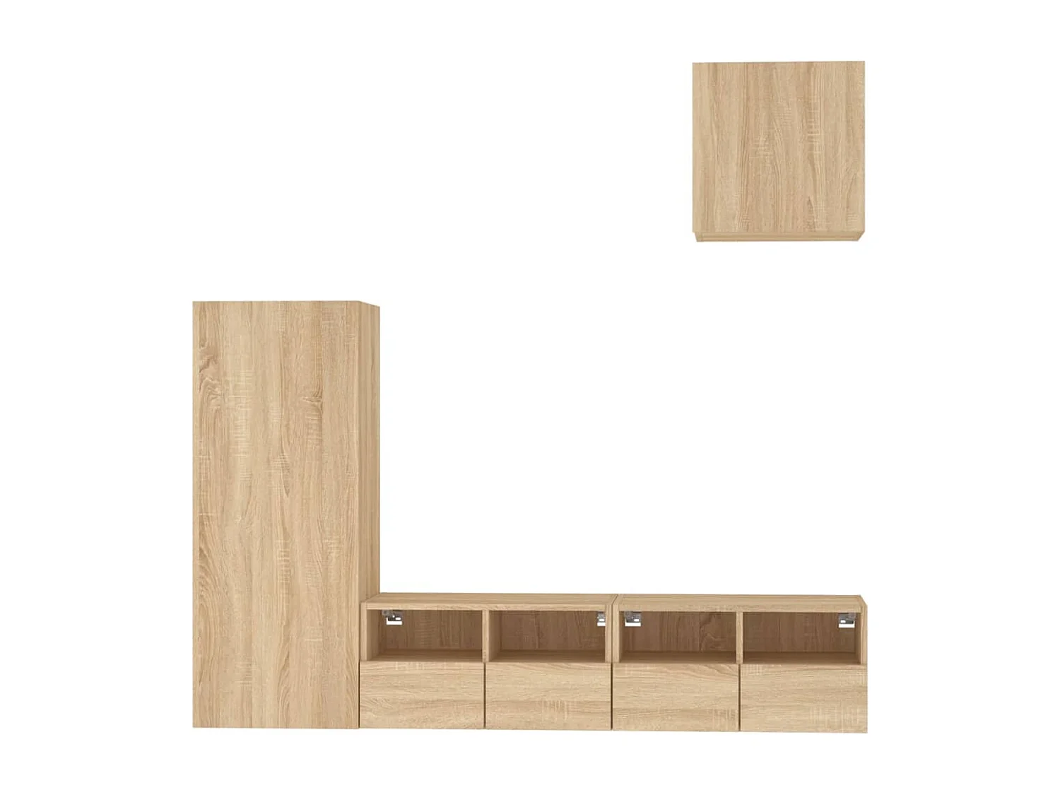 Brynir  Unités murales TV 4 pcs chêne sonoma bois d'ingénierie