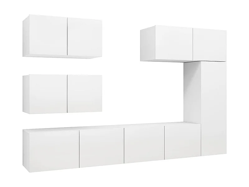 Lois  Ensemble de meubles TV 6 pcs Blanc Bois d'ingénierie