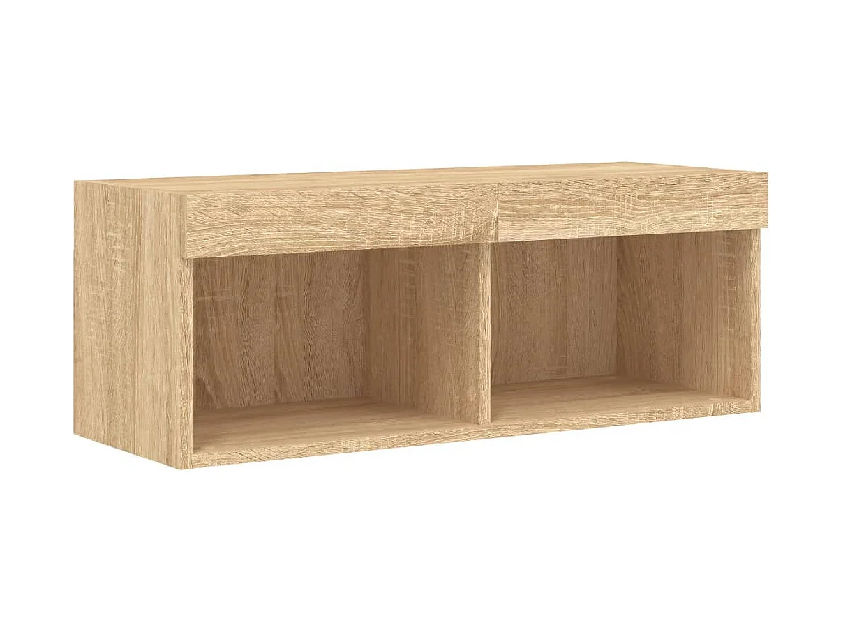 Aylrik  Unités murales TV avec LED 4 pcs chêne sonoma bois d'ingénierie