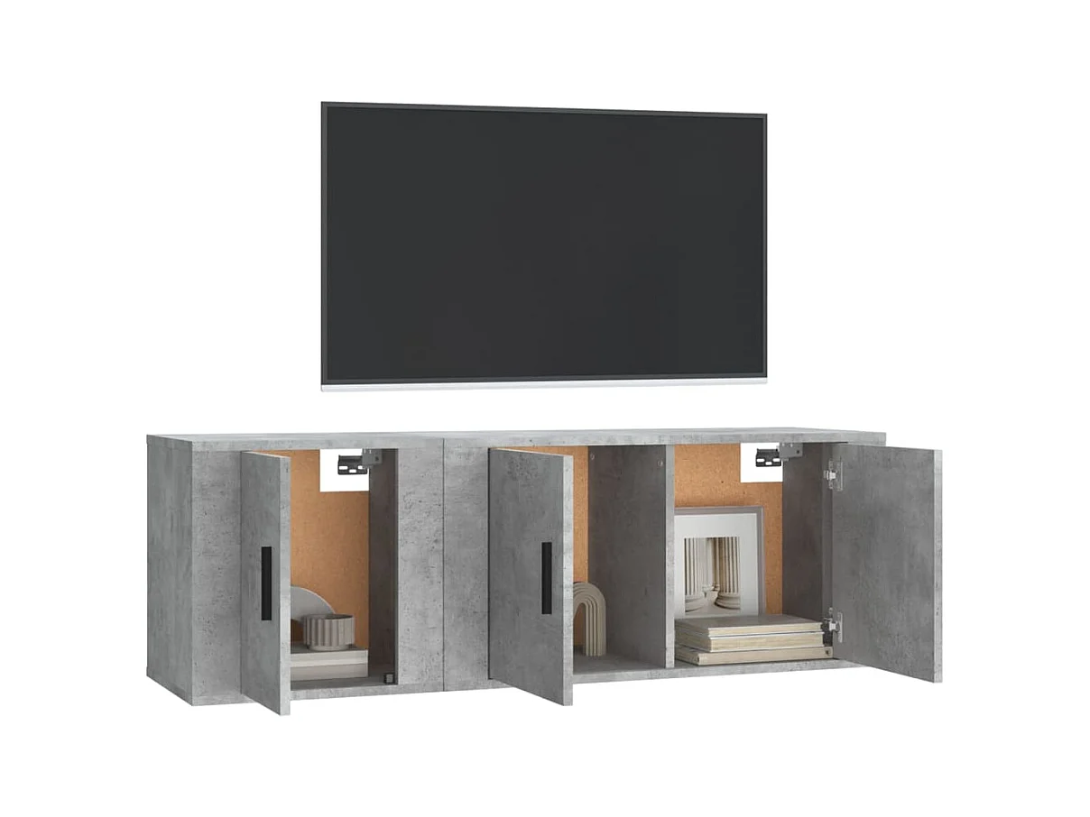 Marisa  Ensemble de meubles TV 2 pcs gris béton bois d'ingénierie