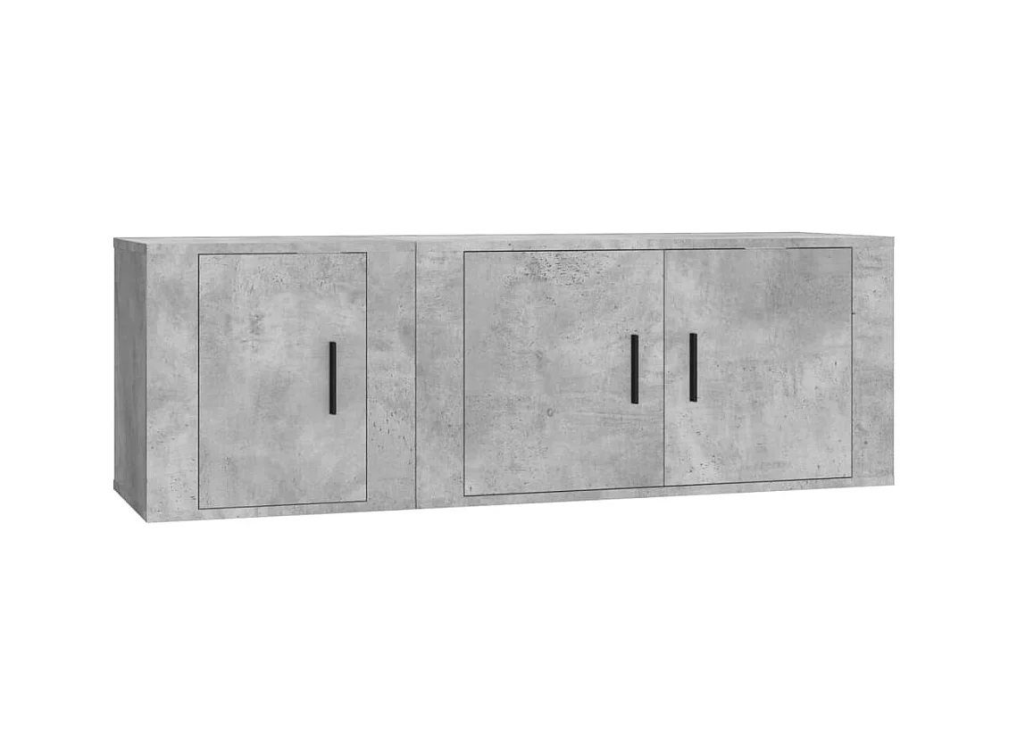Marisa  2-delige Tv-meubelset bewerkt hout betongrijs