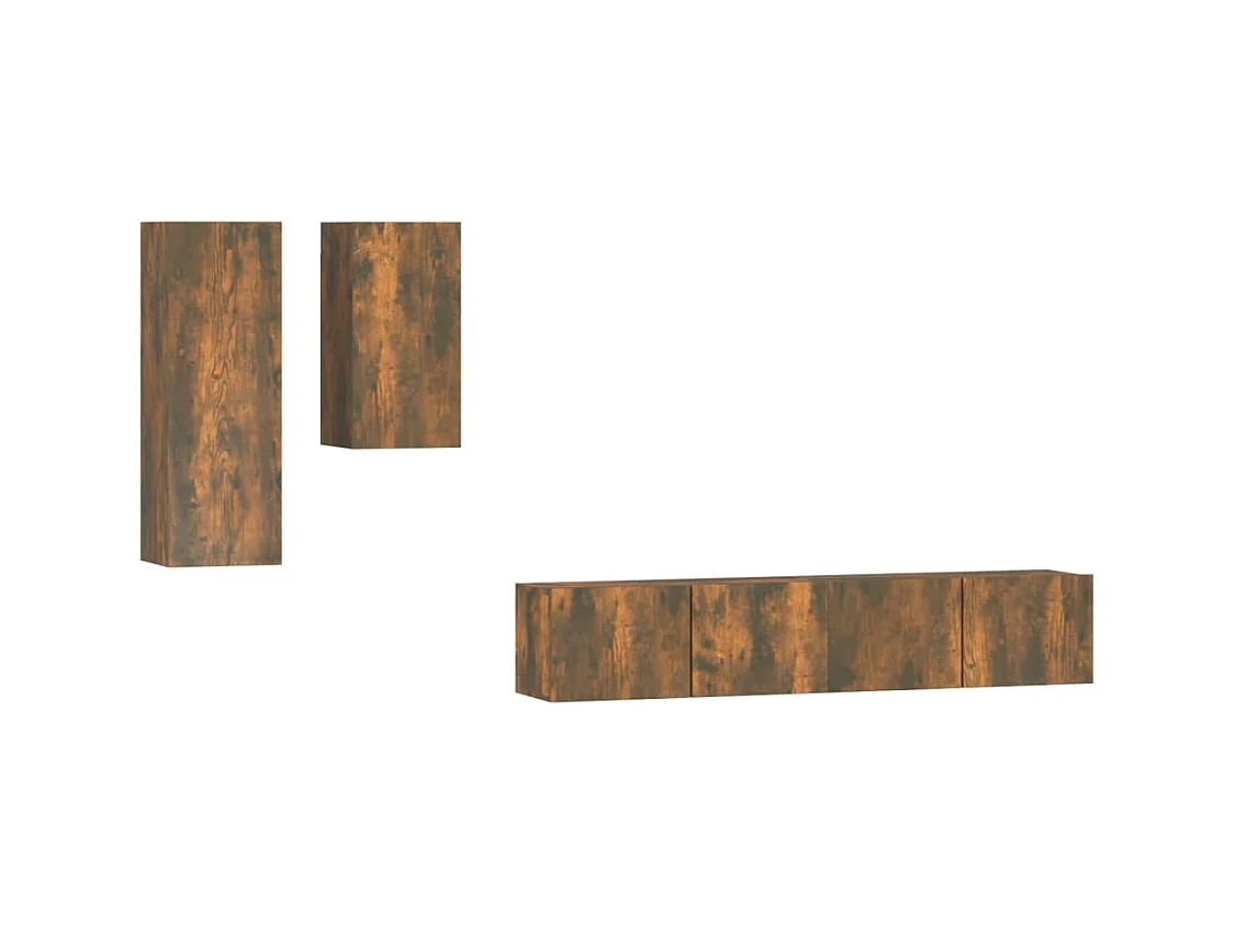 Mylan  Ensemble de meubles TV 4 pcs Chêne fumé Bois d'ingénierie