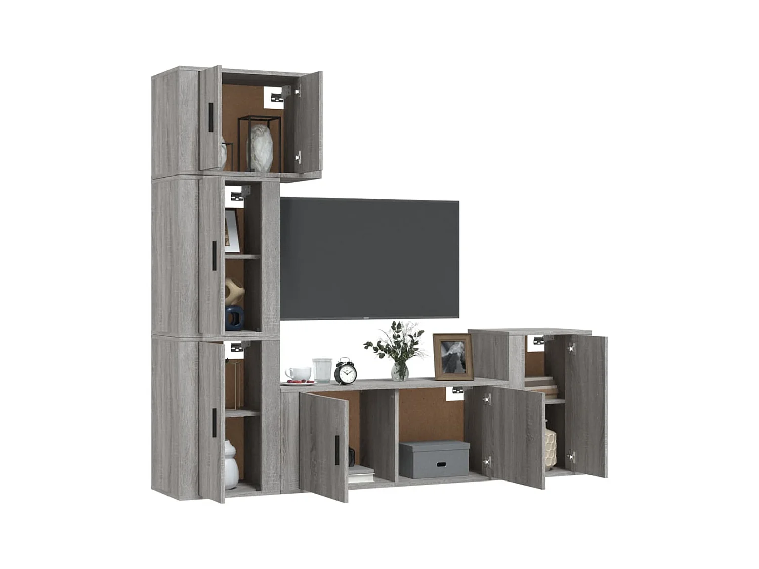 Ralira  Ensemble de meubles TV 5 pcs Sonoma gris Bois d'ingénierie
