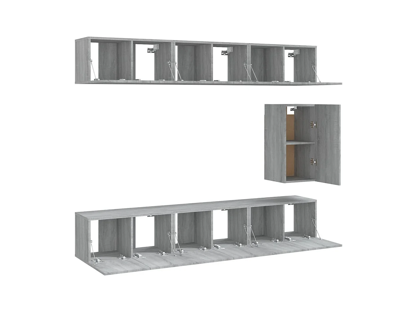 Claudia Isabel  Ensemble de meubles TV 7 pcs Sonoma gris Bois d'ingénierie