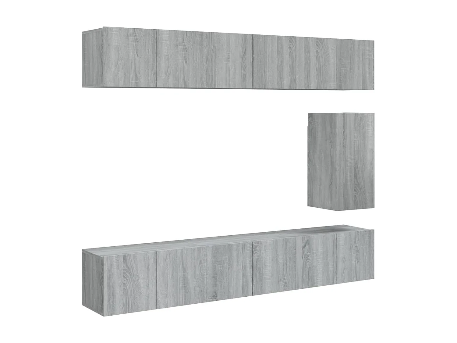 Claudia Isabel  Set de muebles para TV 7 pzas madera contrachapada gris Sonoma