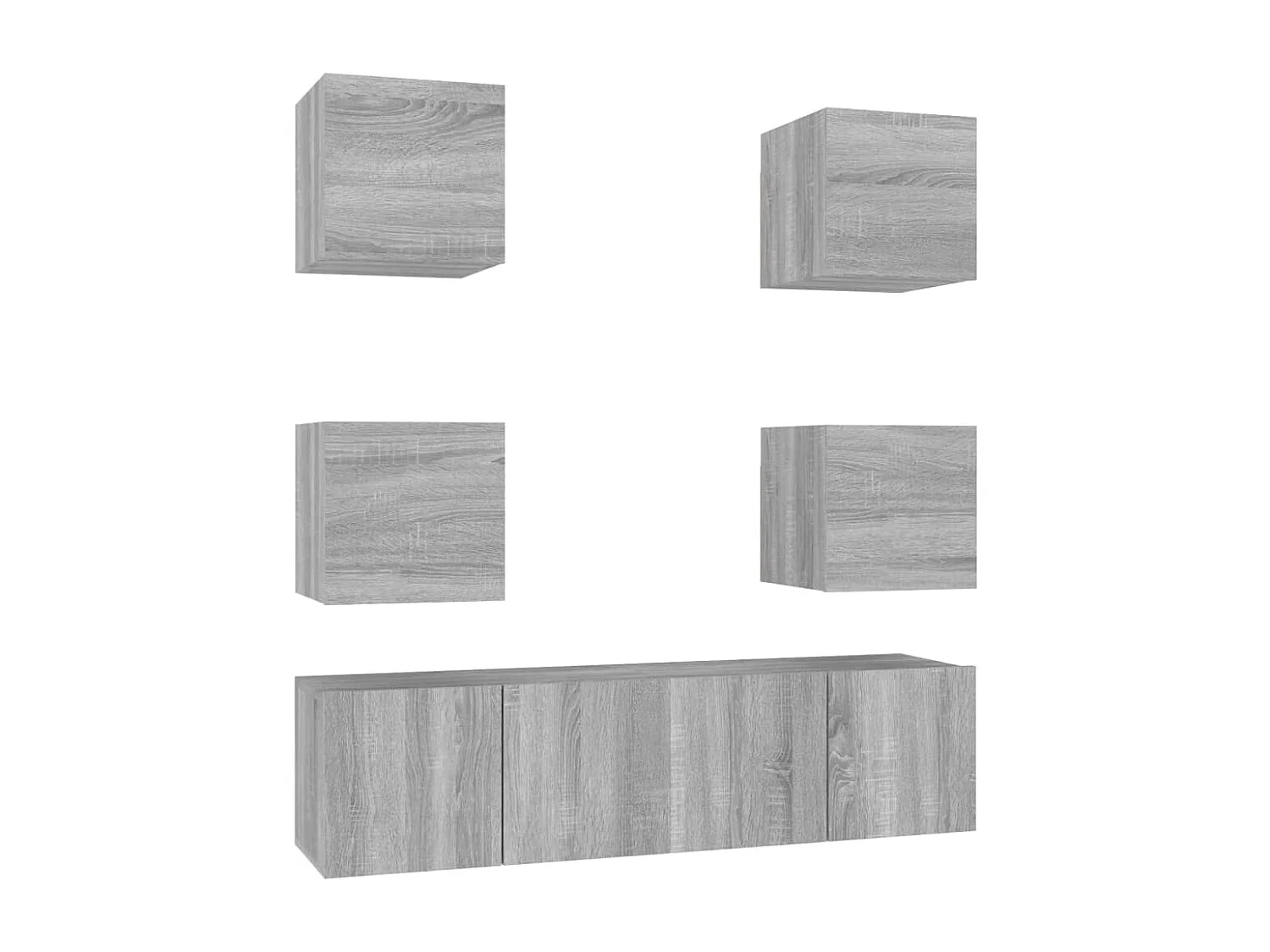 Azra  Set de muebles para TV 6 pzas madera contrachapada gris Sonoma