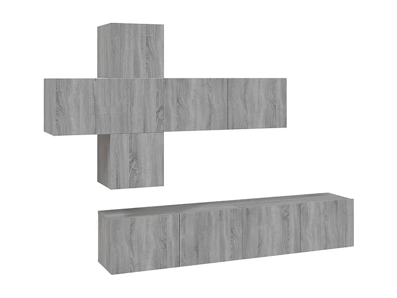 Evangelina  Ensemble de meubles TV 7 pcs Sonoma gris Bois d'ingénierie