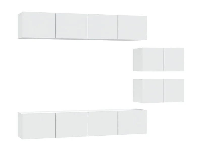 Juliette  Ensemble de meubles TV 6 pcs Blanc Bois d'ingénierie