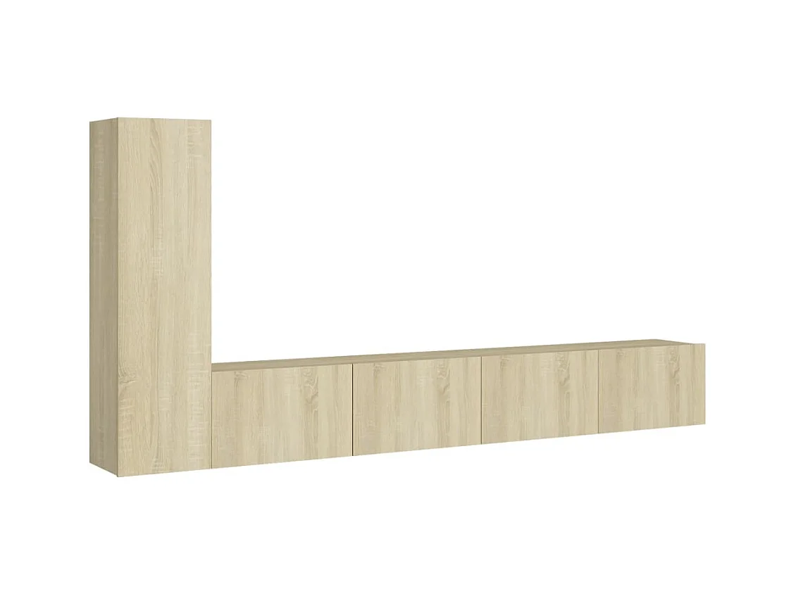 Zyanio  Ensemble de meubles TV 3 pcs Chêne sonoma Bois d'ingénierie