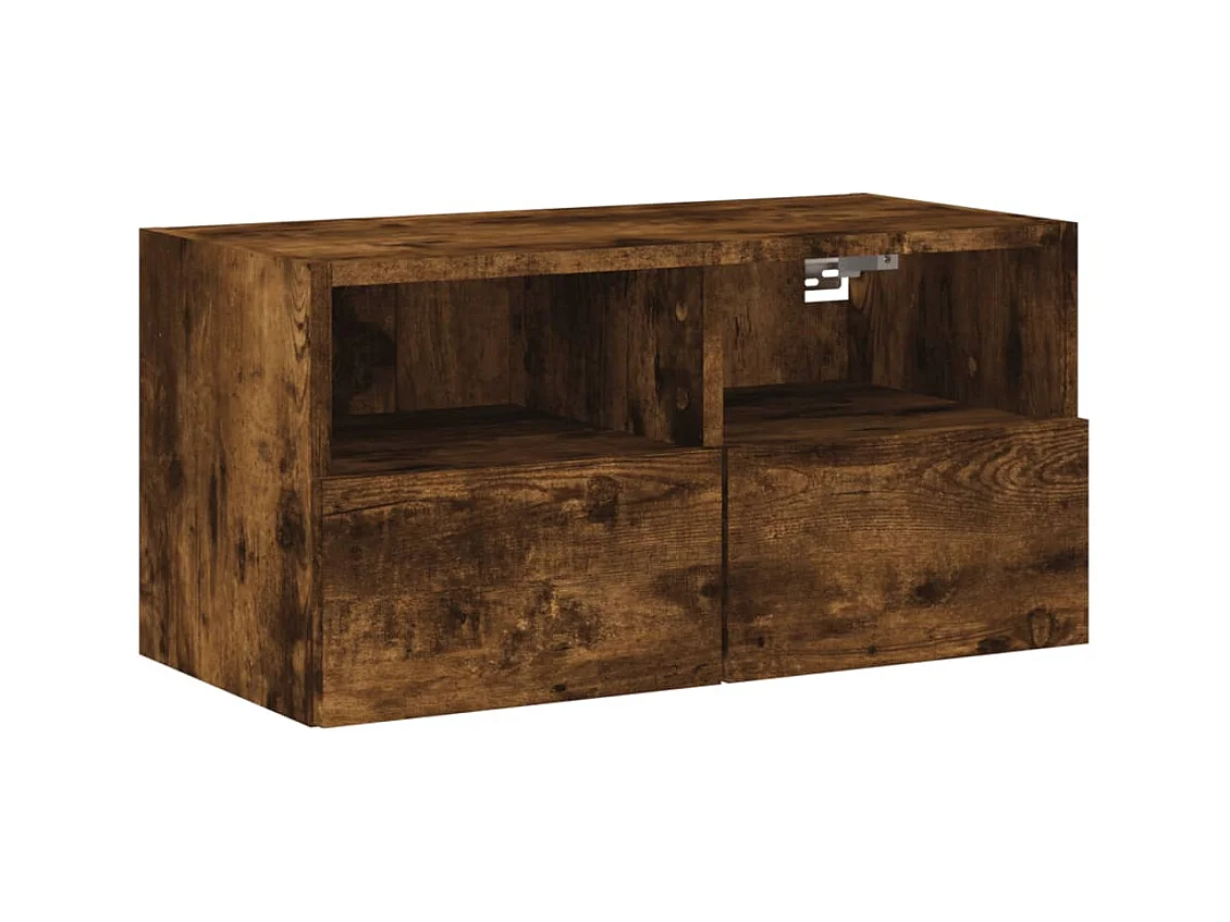 Jylorn  Unités murales TV 4 pcs chêne fumé bois d'ingénierie