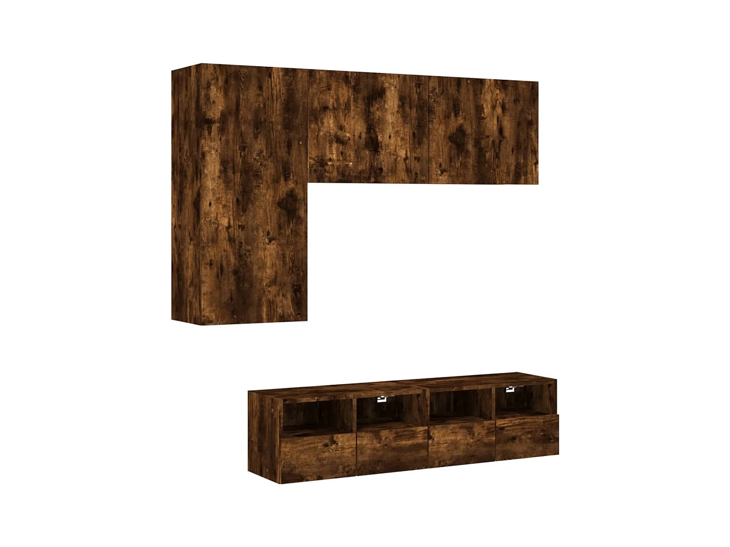 Jylorn  Unités murales TV 4 pcs chêne fumé bois d'ingénierie
