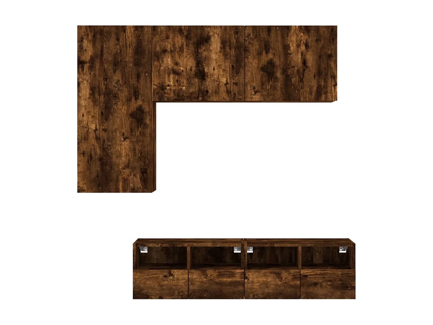 Jylorn  Unités murales TV 4 pcs chêne fumé bois d'ingénierie