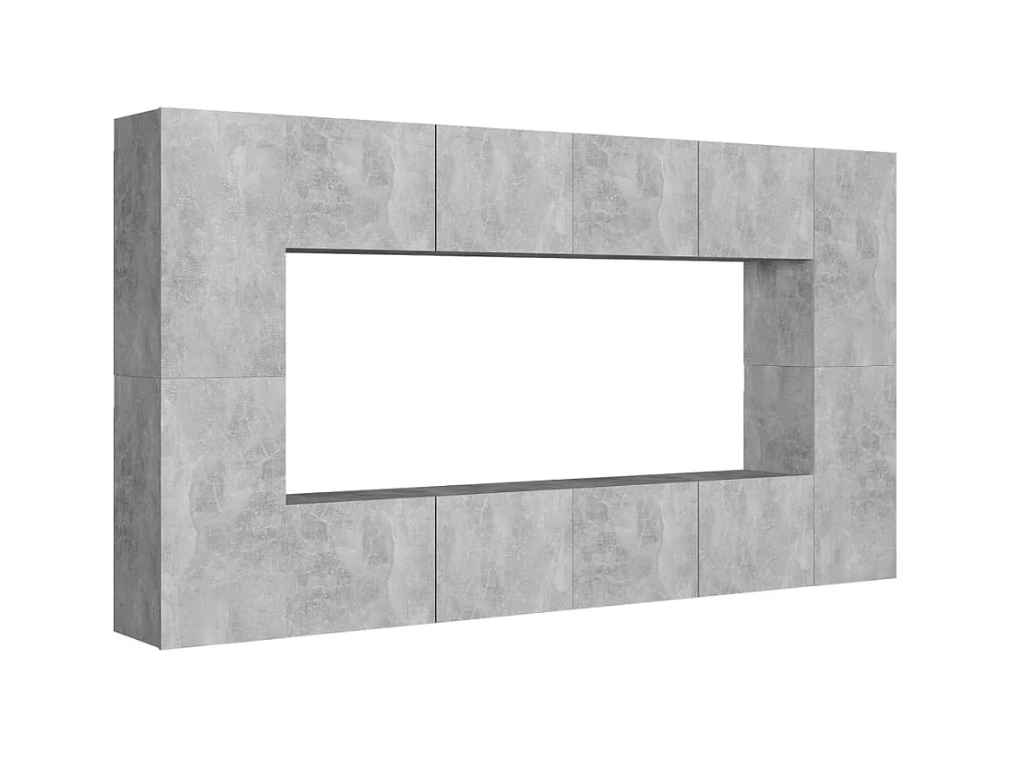 Beltsville  Ensemble de meubles TV 8 pcs Gris béton Bois d'ingénierie
