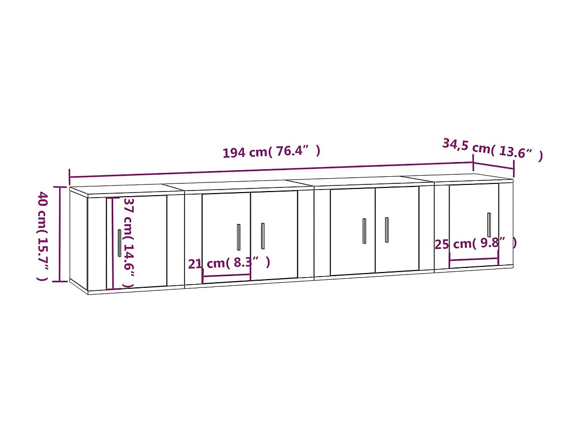 Nørre Nebel  Ensemble de meubles TV 4 pcs Blanc Bois d'ingénierie