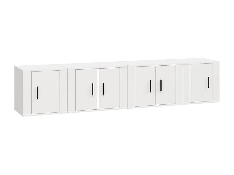 Nørre Nebel  Ensemble de meubles TV 4 pcs Blanc Bois d'ingénierie