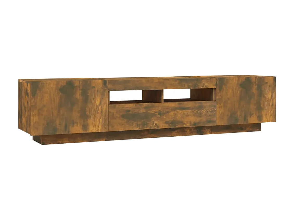 Wyandotte  Ensemble de meubles TV avec lumières LED 2 pcs Chêne fumé