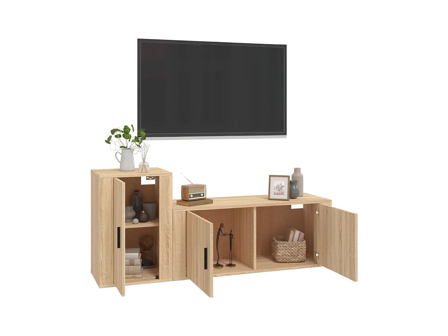 Sissel  Ensemble de meubles TV 2 pcs chêne sonoma bois d'ingénierie