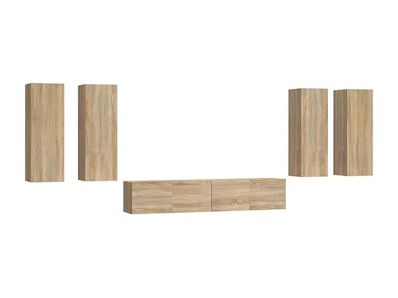 Lunteren  Ensemble de meubles TV 6 pcs Chêne sonoma Bois d'ingénierie