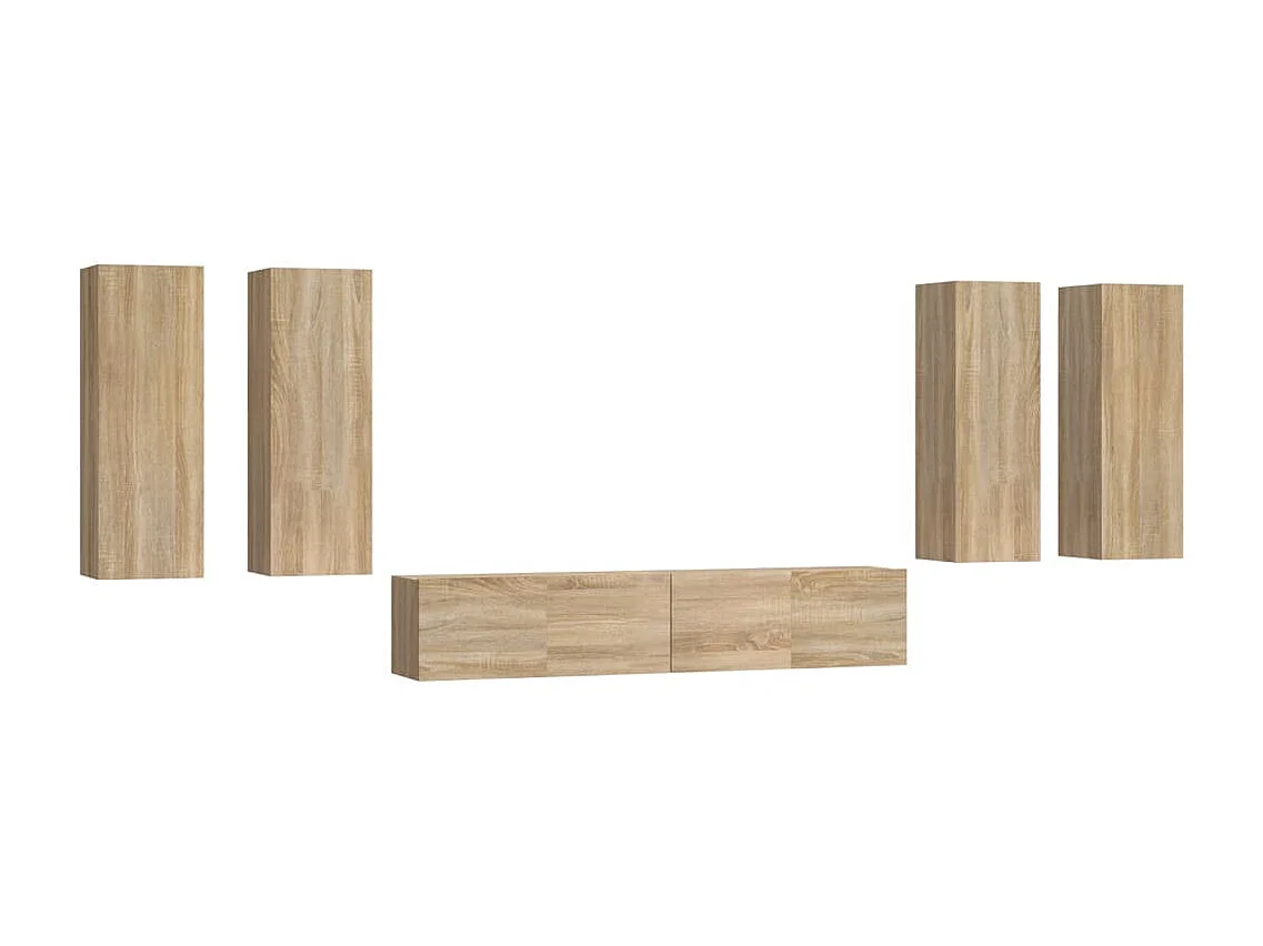 Lunteren  Ensemble de meubles TV 6 pcs Chêne sonoma Bois d'ingénierie