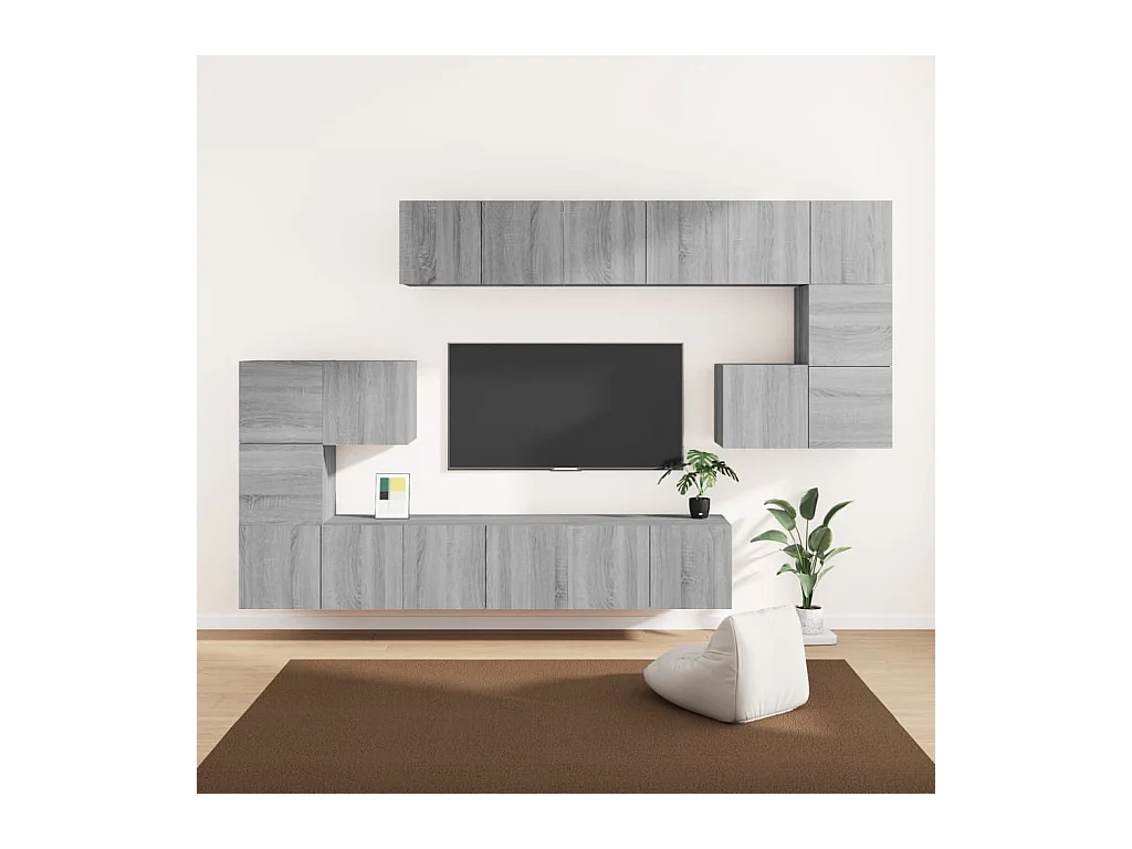 Hector  Ensemble de meubles TV 10 pcs Sonoma gris Bois d'ingénierie