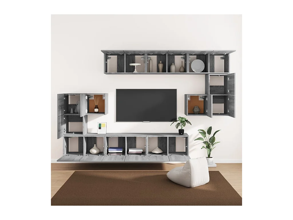 Hector  Ensemble de meubles TV 10 pcs Sonoma gris Bois d'ingénierie