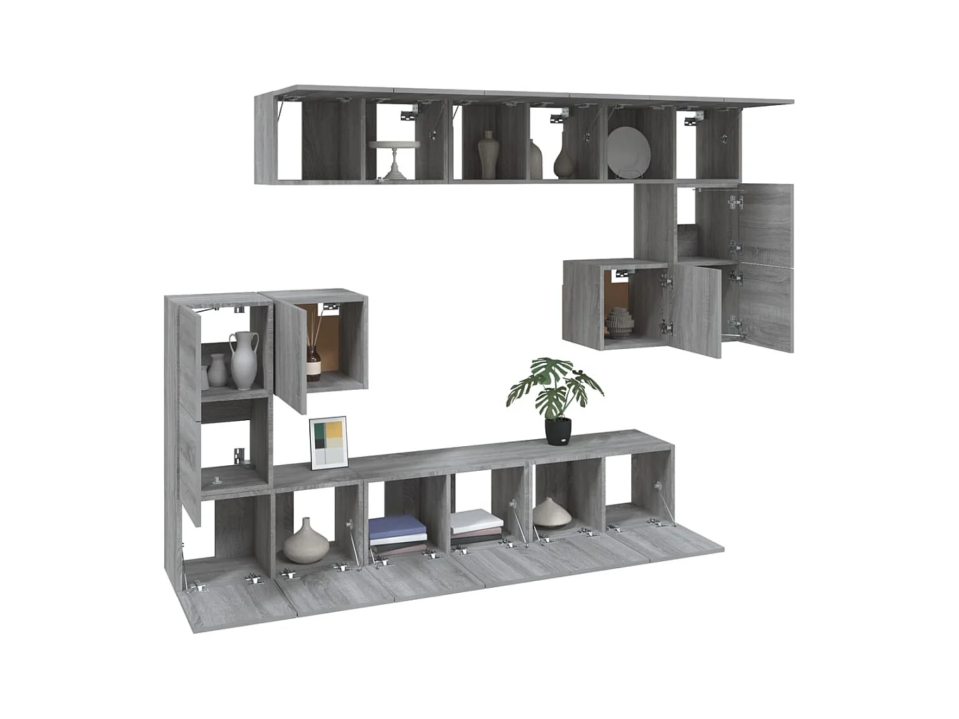 Hector  Ensemble de meubles TV 10 pcs Sonoma gris Bois d'ingénierie