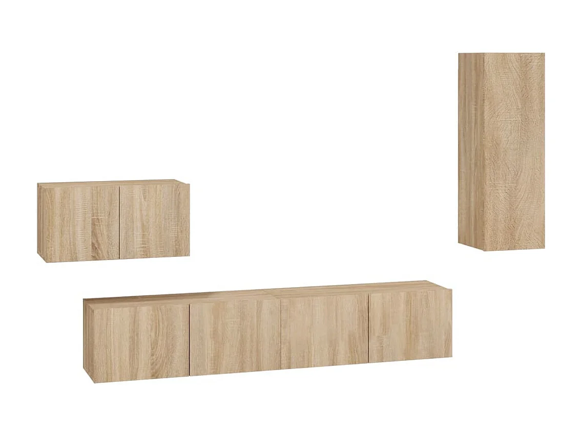Elwin  Ensemble de meubles TV 4 pcs Chêne sonoma Bois d'ingénierie