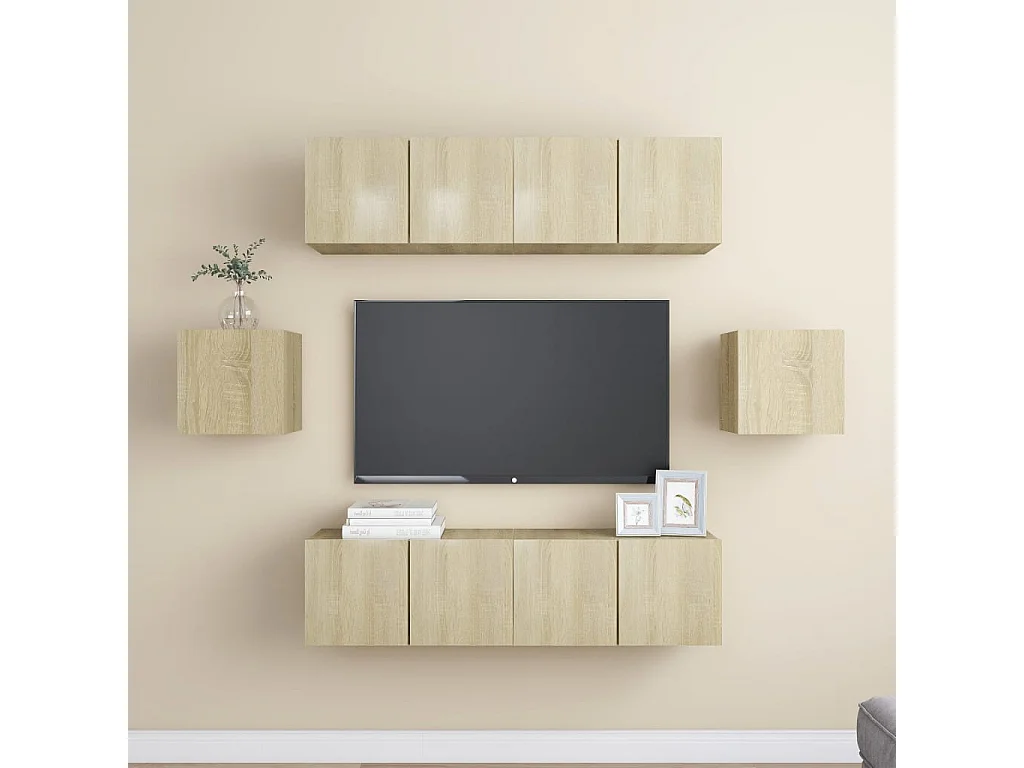 Ferenc  Ensemble de meubles TV 6 pcs Chêne sonoma Bois d'ingénierie