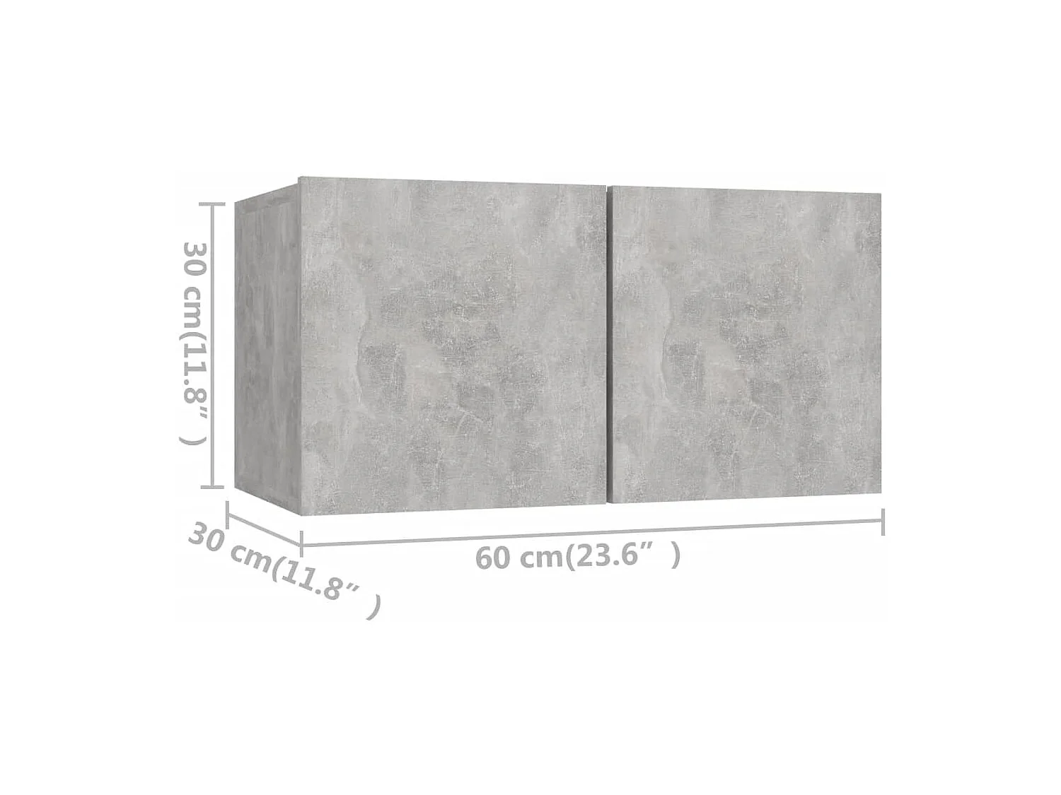 Uzal  Ensemble de meuble TV 6 pcs Gris béton Bois d'ingénierie
