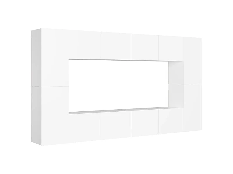Beltsville  Ensemble de meubles TV 8 pcs Blanc Bois d'ingénierie