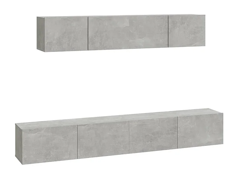 Isandro  Set de muebles de TV 4 pzas madera contrachapada gris hormigón