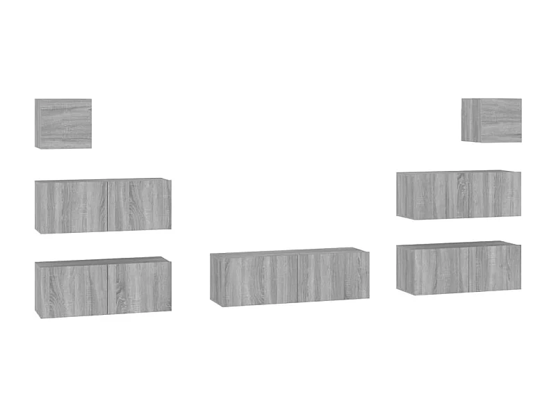 Aadil  Ensemble de meubles TV 7 pcs Sonoma gris Bois d'ingénierie