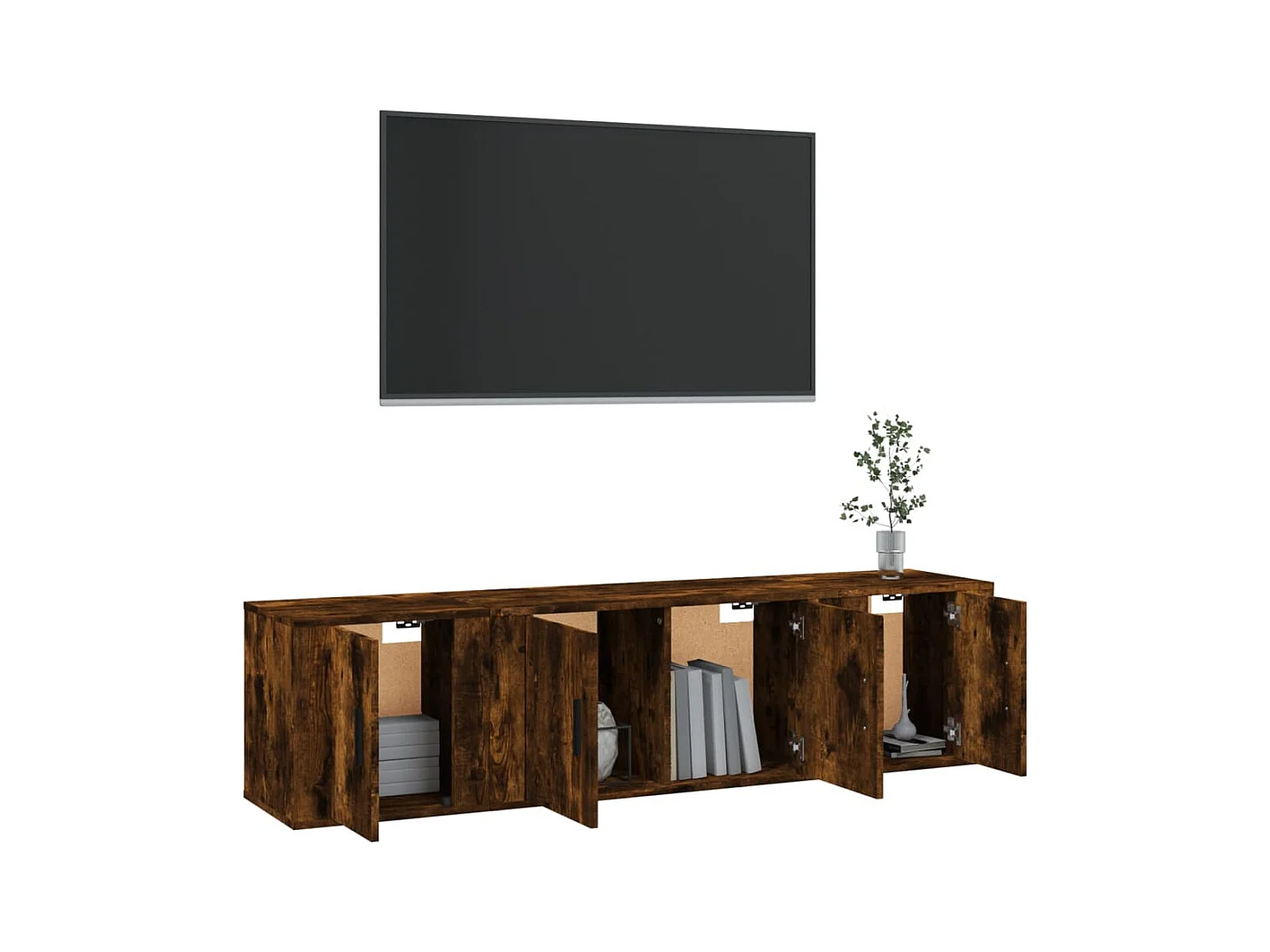 Cevriye  Ensemble de meubles TV 3 pcs Chêne fumé Bois d'ingénierie