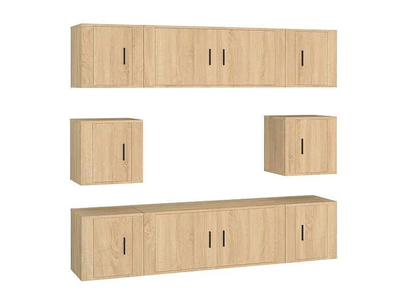 Ywar  Ensemble de meubles TV 8 pcs Chêne sonoma Bois d'ingénierie