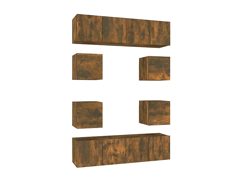 Clondalkin  Ensemble de meubles TV 8 pcs Chêne fumé Bois d'ingénierie