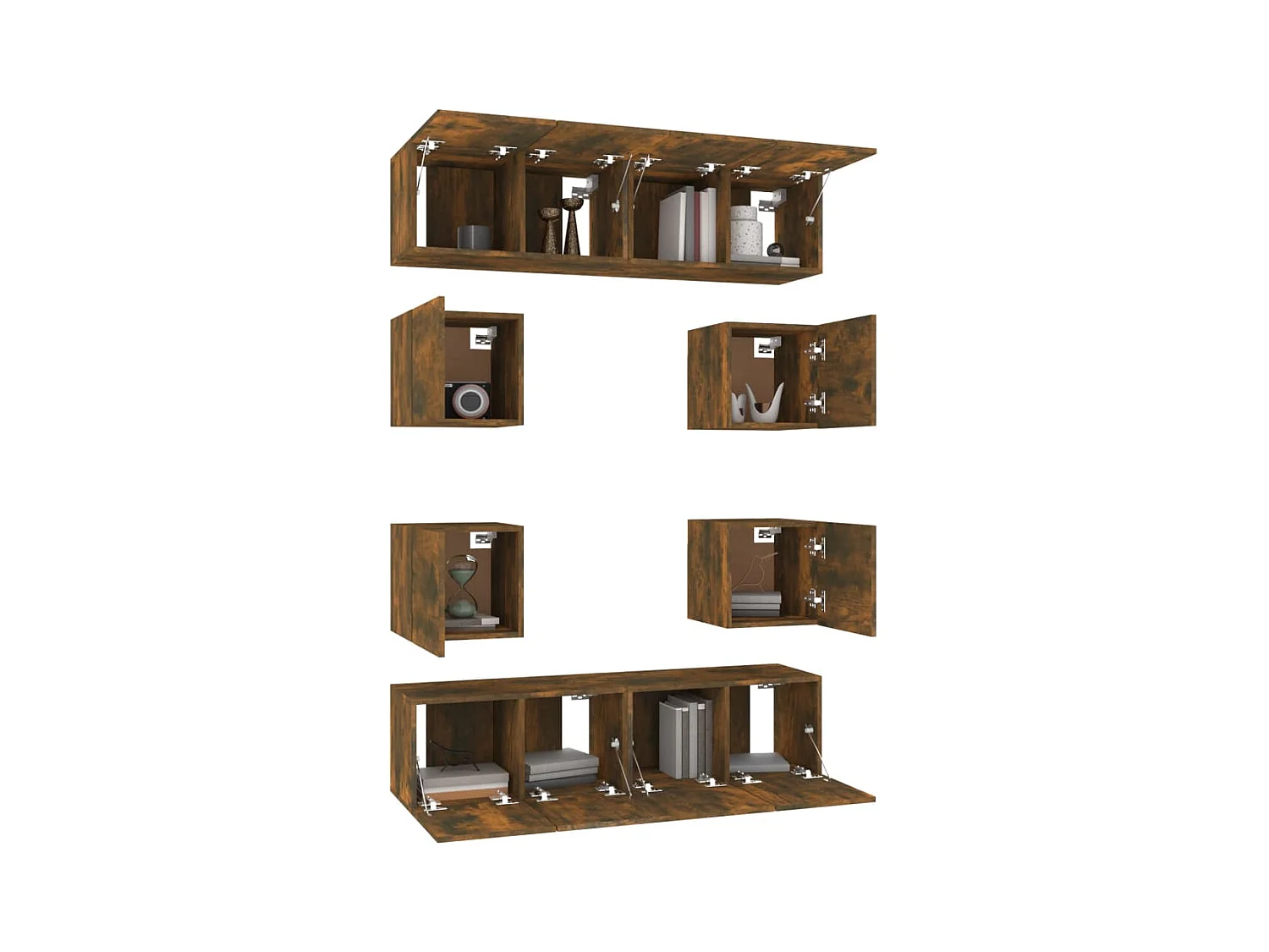 Clondalkin  Ensemble de meubles TV 8 pcs Chêne fumé Bois d'ingénierie