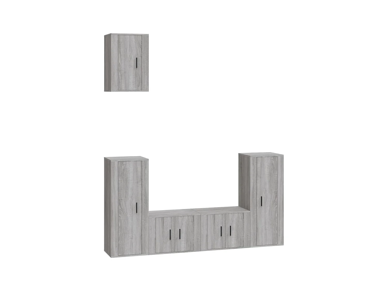 Ingrid Helene  Ensemble de meubles TV 5 pcs Sonoma gris Bois d'ingénierie
