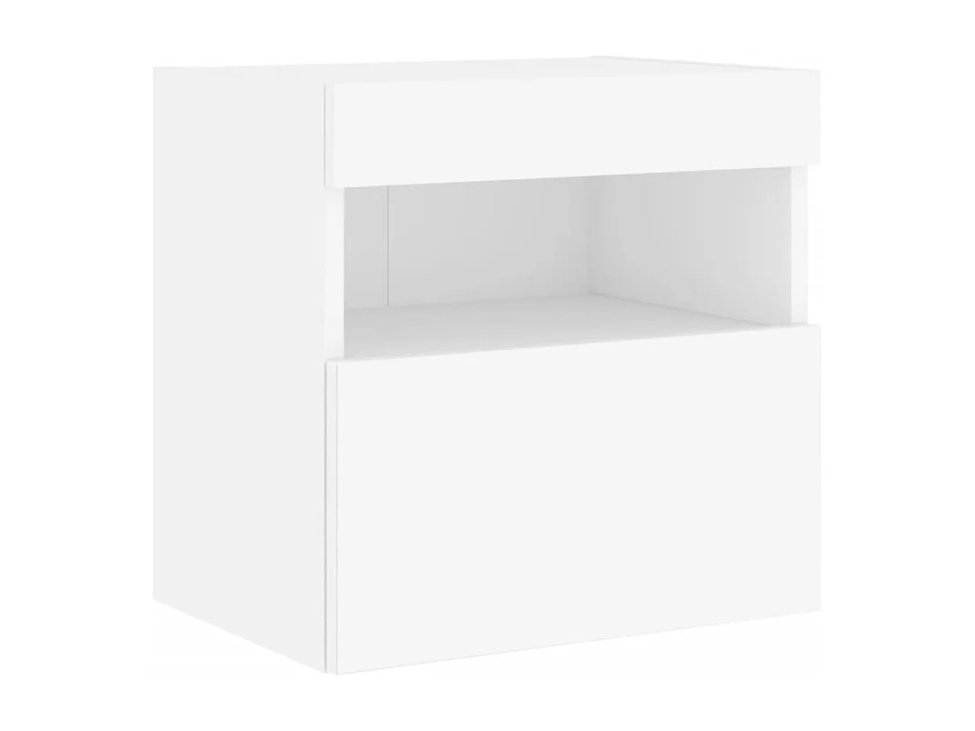 Tilda  Unités murales TV avec LED 6 pcs blanc bois d'ingénierie