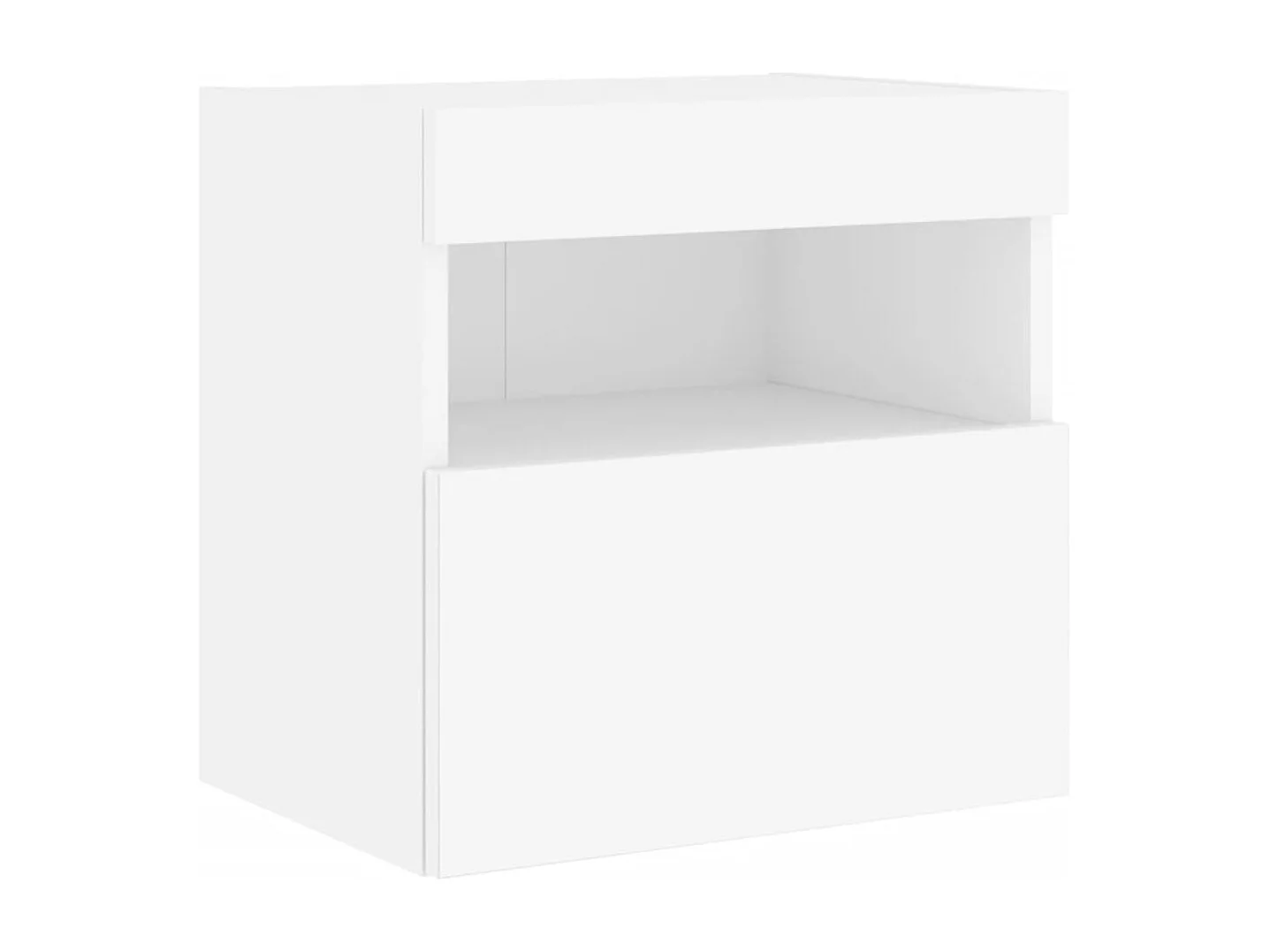 Tilda  Unités murales TV avec LED 6 pcs blanc bois d'ingénierie