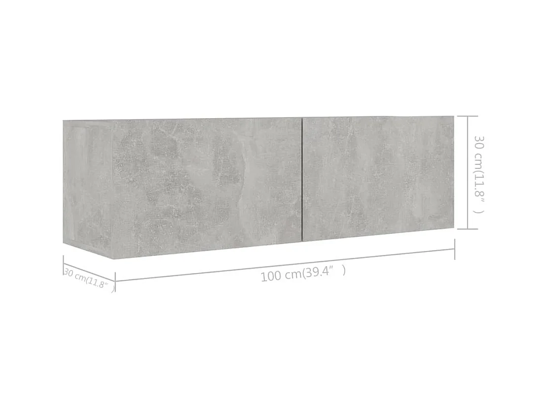Ann Arbor  Ensemble de meubles TV 4 pcs Gris béton Bois d'ingénierie