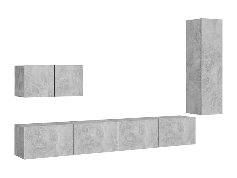 Ann Arbor  Ensemble de meubles TV 4 pcs Gris béton Bois d'ingénierie