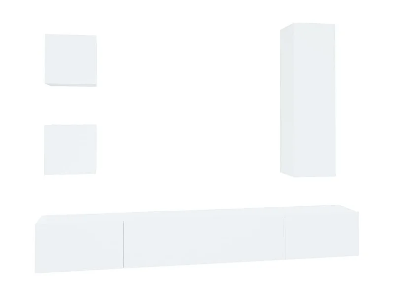 Garden Furniture -  5-delige Tv-meubelset bewerkt hout wit