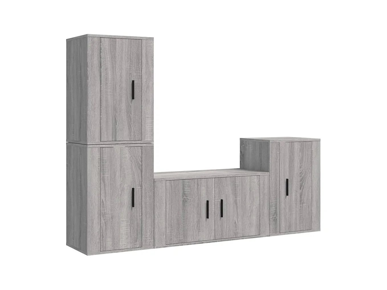 Pete  Ensemble de meubles TV 4 pcs Sonoma gris Bois d'ingénierie