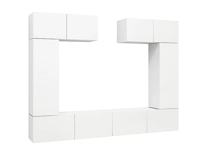 Viena  6-delige Tv-meubelset bewerkt hout wit