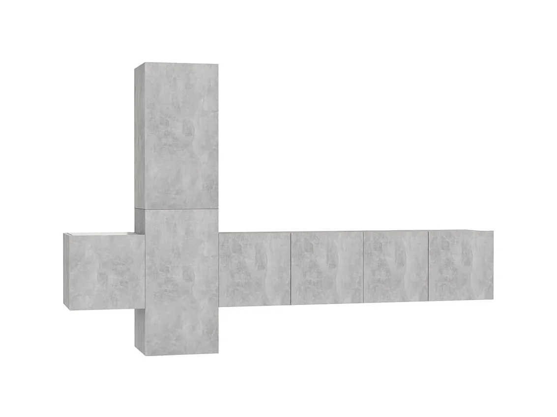 Daingean  Ensemble de meubles TV 5 pcs Gris béton Bois d'ingénierie