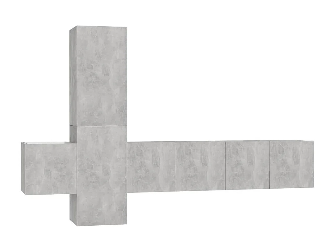 Daingean  5-delige Tv-meubelset spaanplaat betongrijs