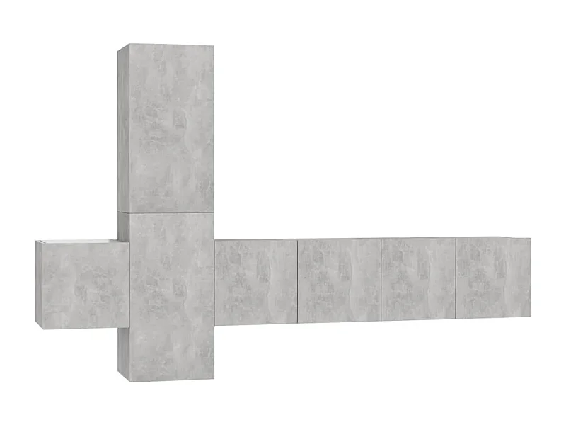 Daingean  5-delige Tv-meubelset spaanplaat betongrijs