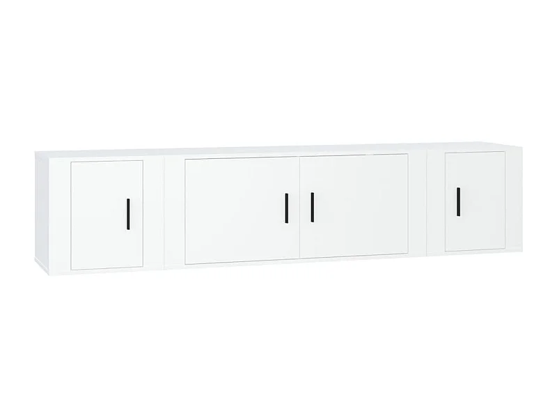 Wielsbeke  Ensemble de meubles TV 3 pcs Blanc Bois d'ingénierie
