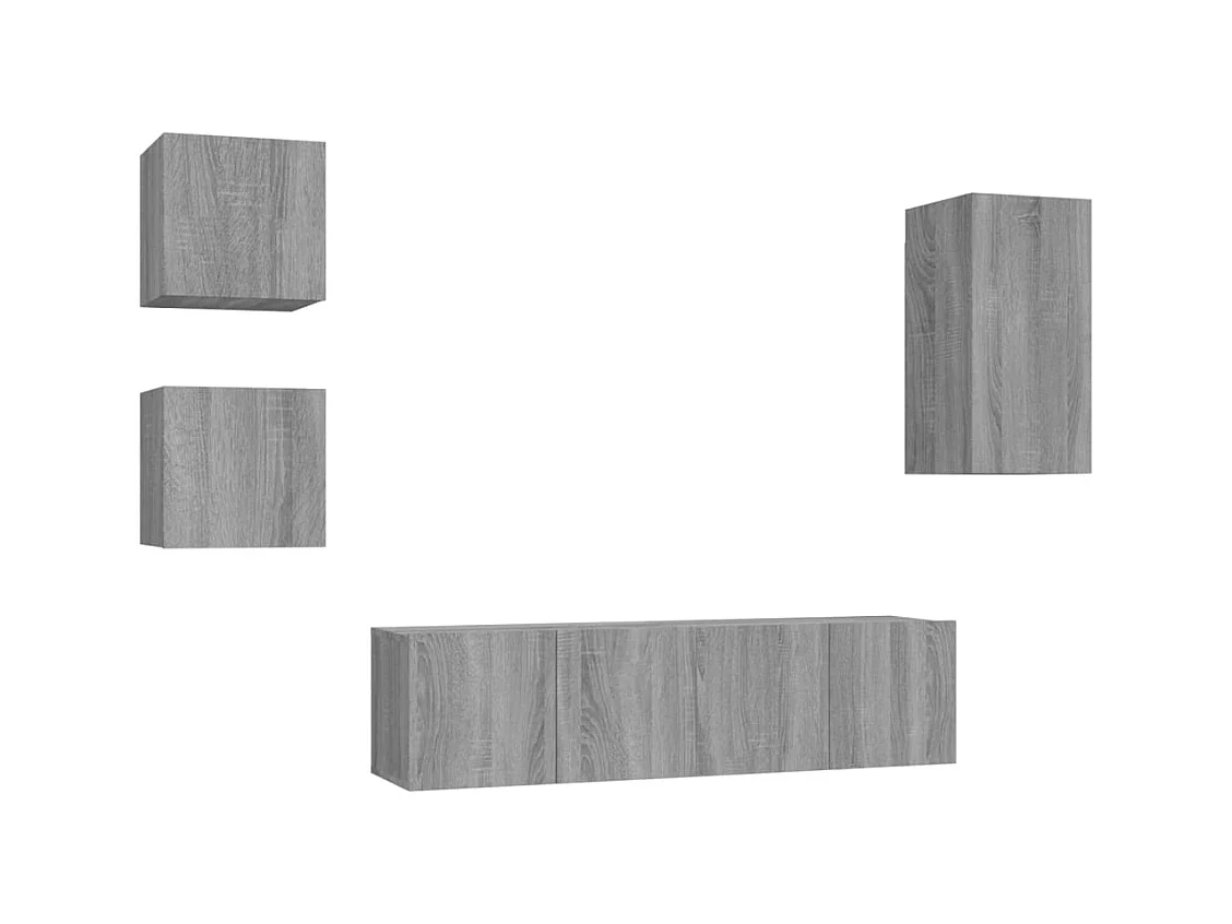 Wheat Ridge  Ensemble de meubles TV 5 pcs Sonoma gris Bois d'ingénierie